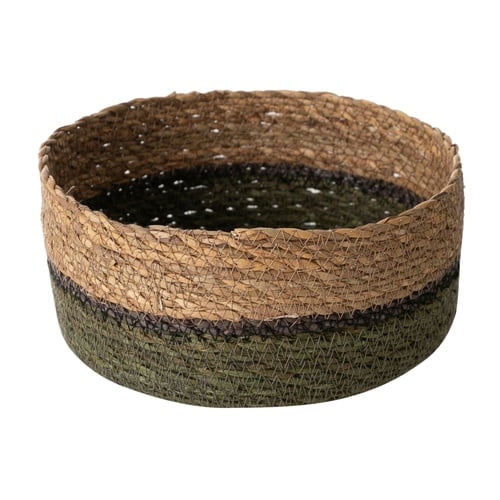 YEŞİL NATÜREL YUVARLAK DÜZ SEPET M 21 CM