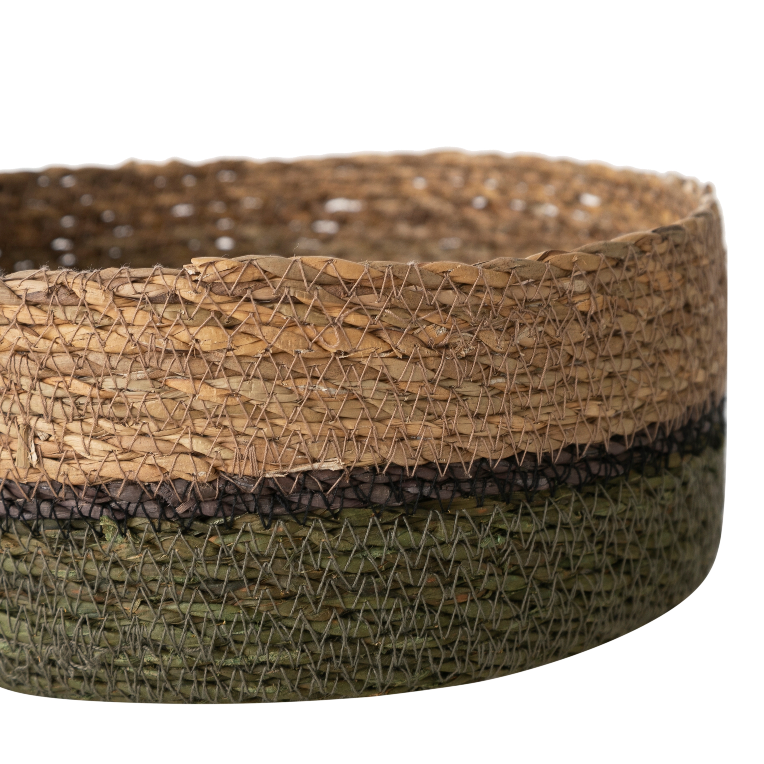 YEŞİL NATÜREL YUVARLAK DÜZ SEPET M 21 CM