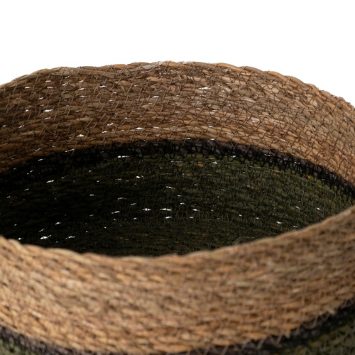  YEŞİL NATÜREL YUVARLAK DÜZ SEPET L 25 CM