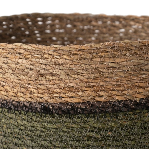 YEŞİL NATÜREL YUVARLAK DÜZ SEPET L 25 CM