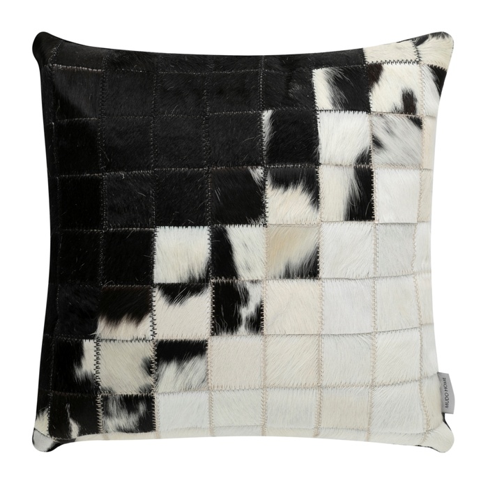 LUCAS DERİ KIRLENT SİYAH BEYAZ 45X45 CM