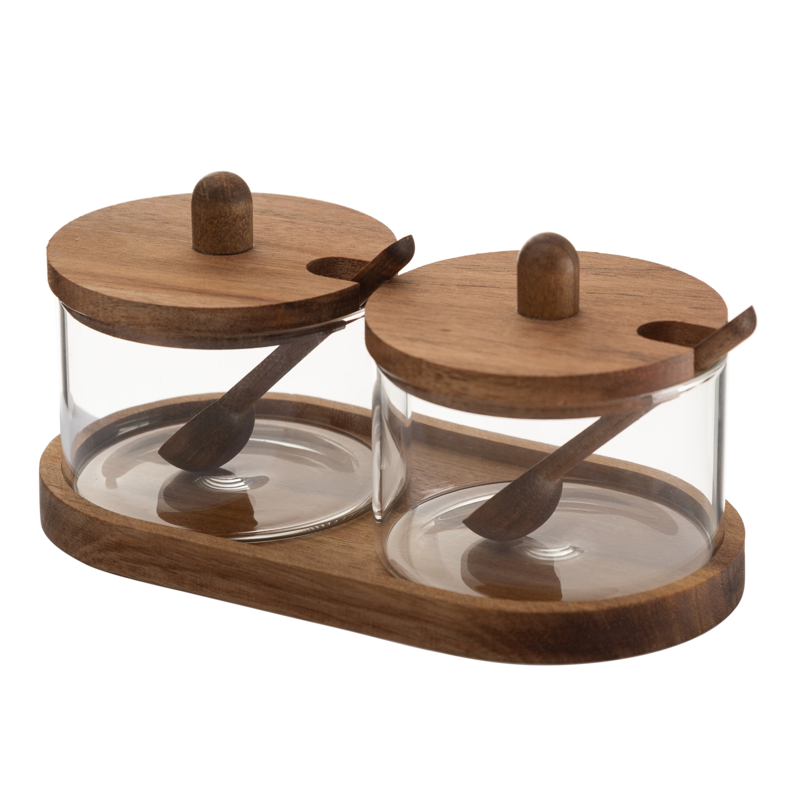 AKASYA STANDLI KAPAKLI KAŞIKLI İKİLİ BAHARATLIK