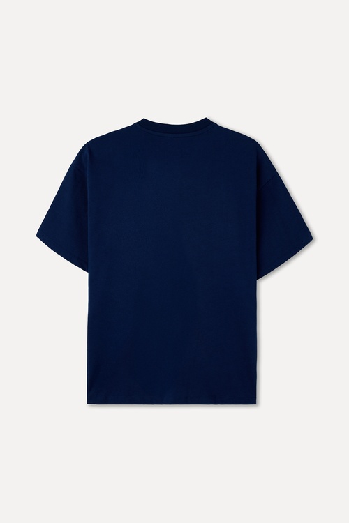  DÜŞÜK KOLLU OVERSIZE BİSİKLET YAKA T-SHIRT