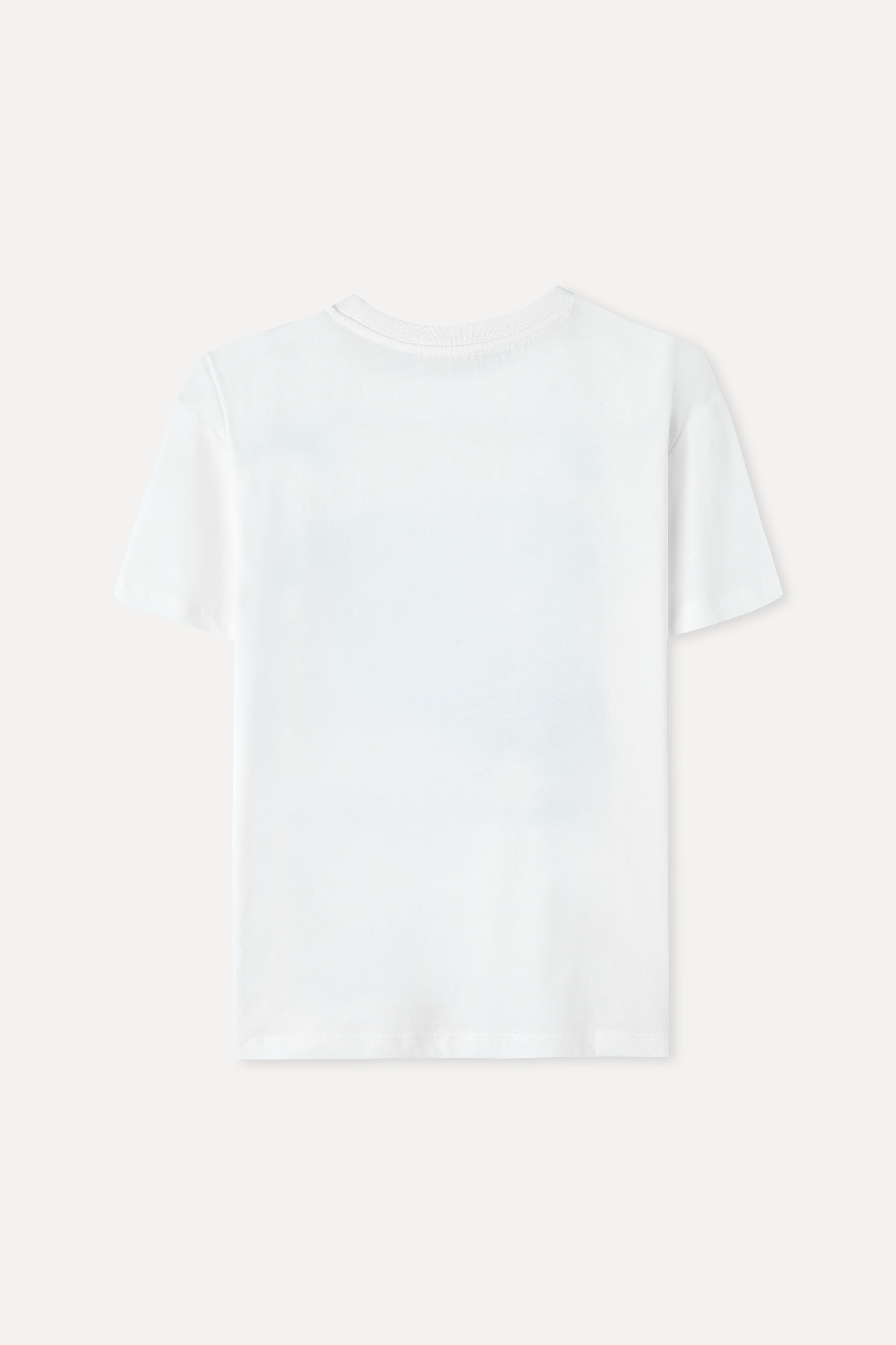 BASKILI OVERSIZE BİSİKLET YAKA T-SHIRT