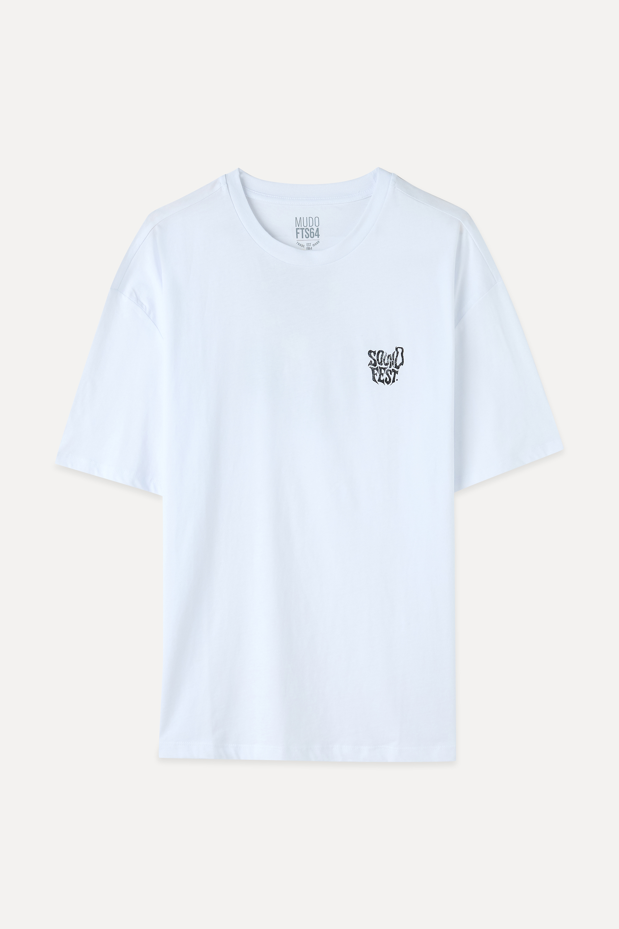 BASKILI OVERSIZE BİSİKLET YAKA T-SHIRT