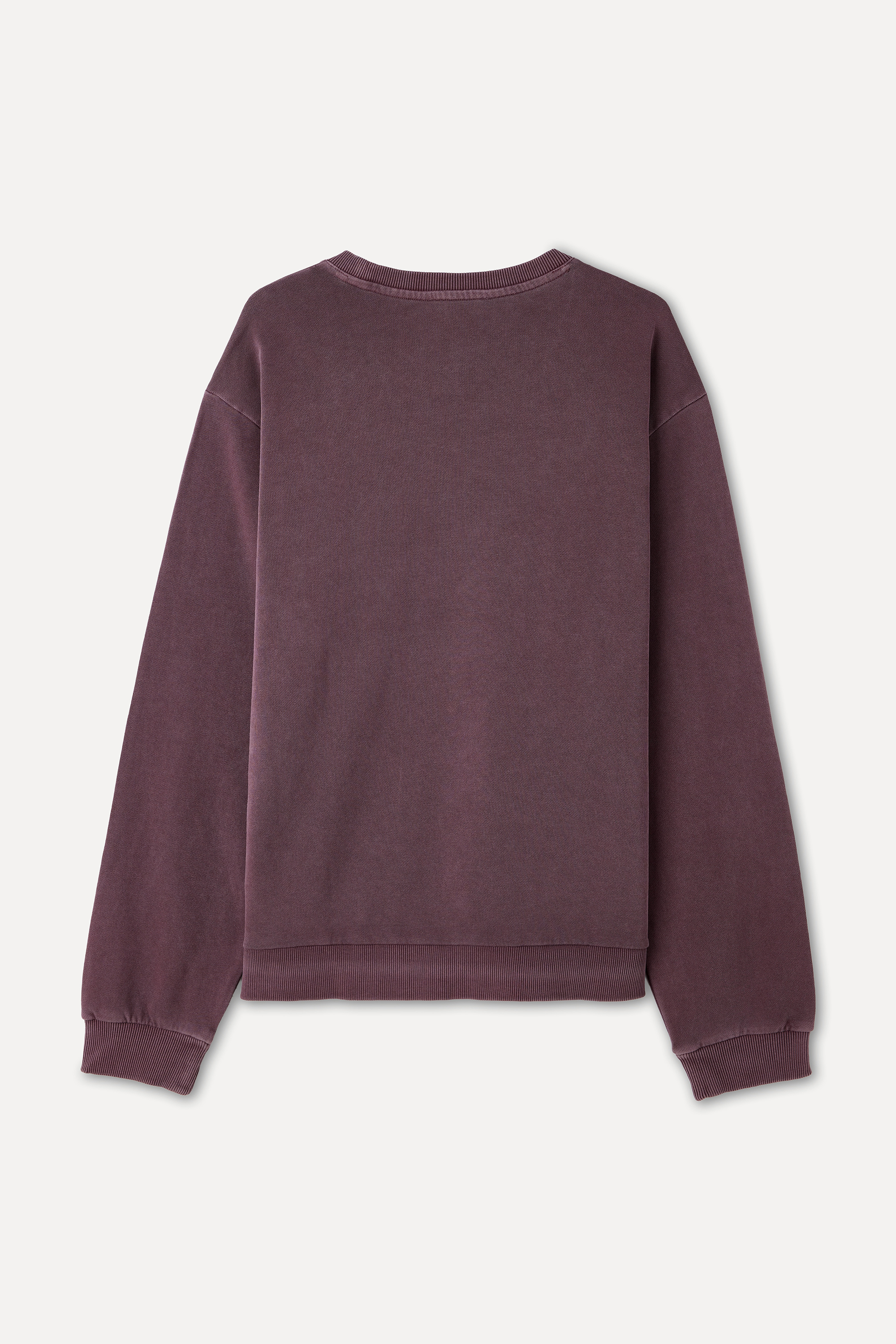 BASKILI COMFORT FIT BİSİKLET YAKA SWEATSHIRT