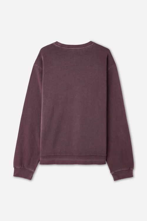  BASKILI COMFORT FIT BİSİKLET YAKA SWEATSHIRT