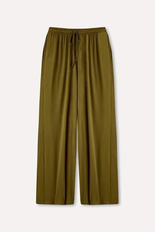 MODAL KARIŞIMLI BELİ BAĞLAMALI WIDE LEG PANTOLON