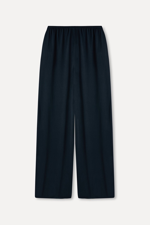  MODAL KARIŞIMLI BELİ BAĞLAMALI WIDE LEG PANTOLON