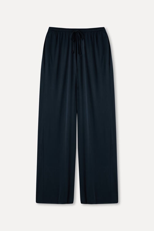 MODAL KARIŞIMLI BELİ BAĞLAMALI WIDE LEG PANTOLON