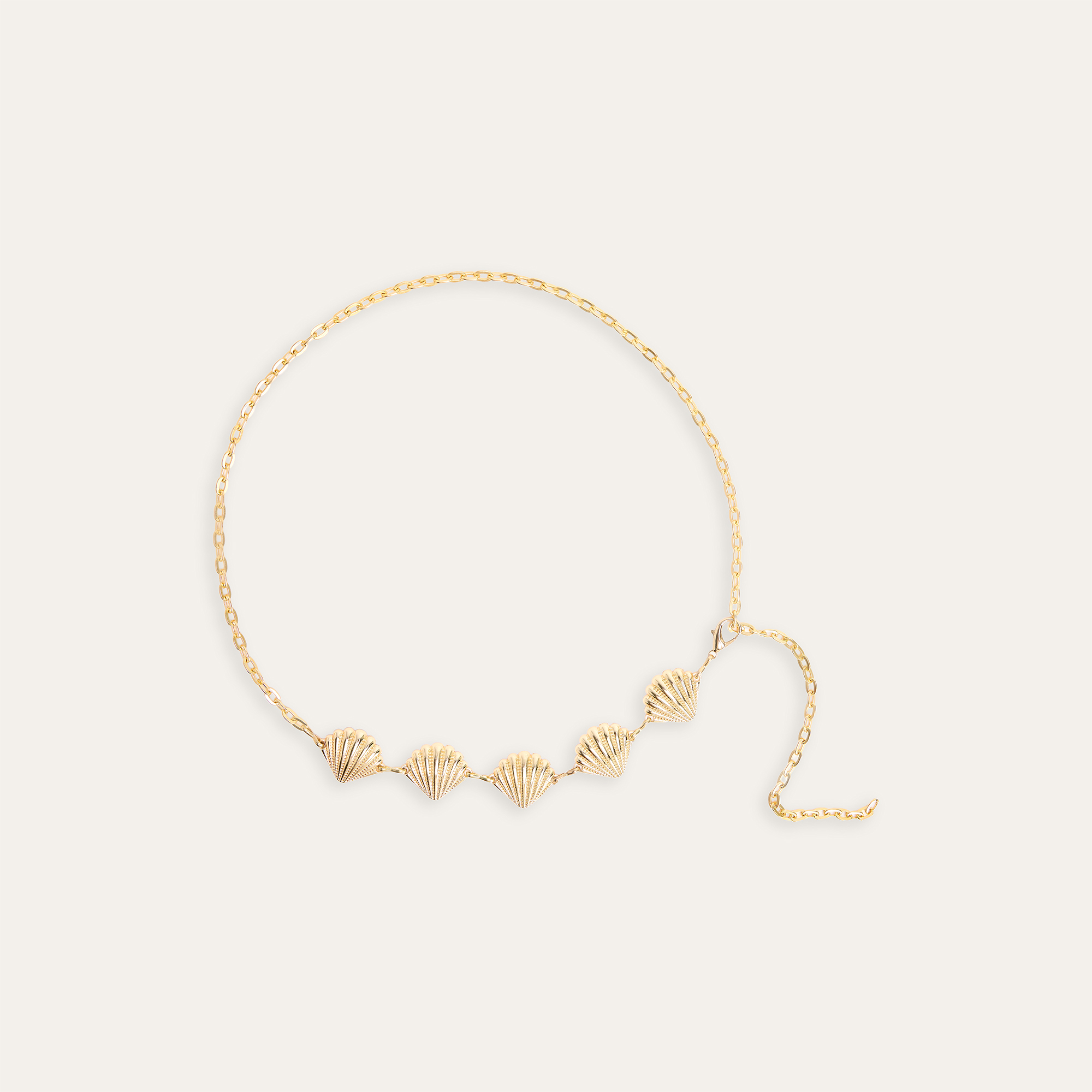 MİDYE FİGÜRLÜ METAL ZİNCİR KEMER