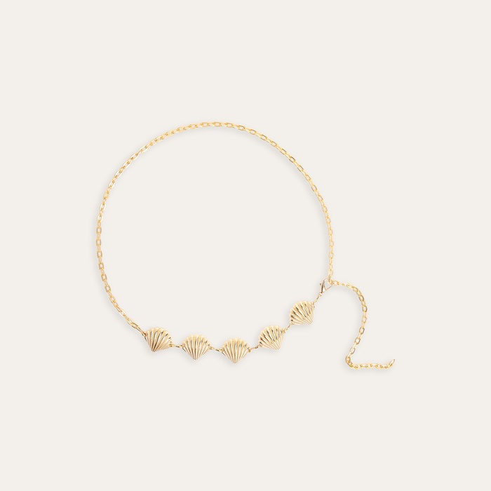 MİDYE FİGÜRLÜ METAL ZİNCİR KEMER