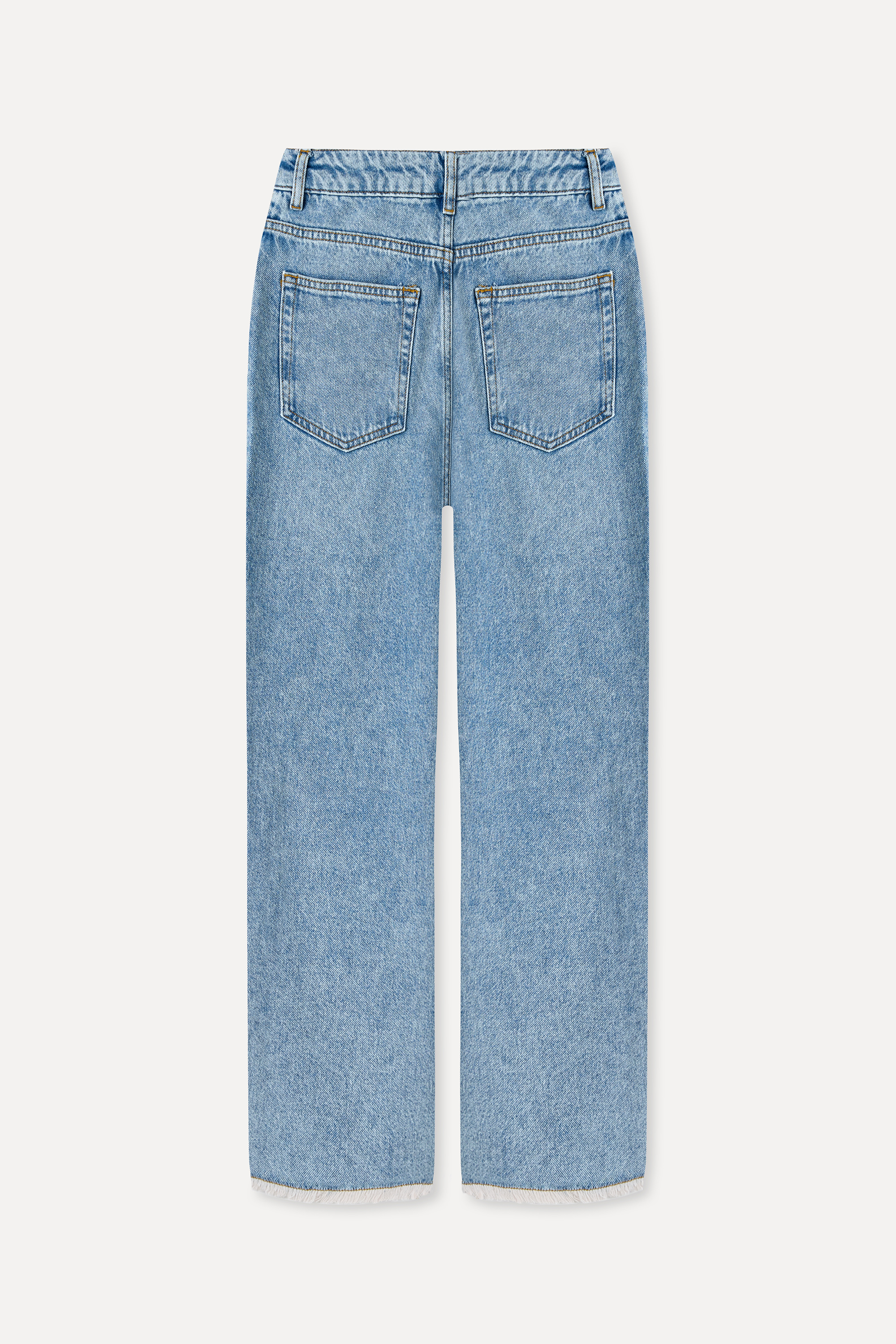 PAÇA DETAYLI STRAIGHT FIT JEAN PANTOLON