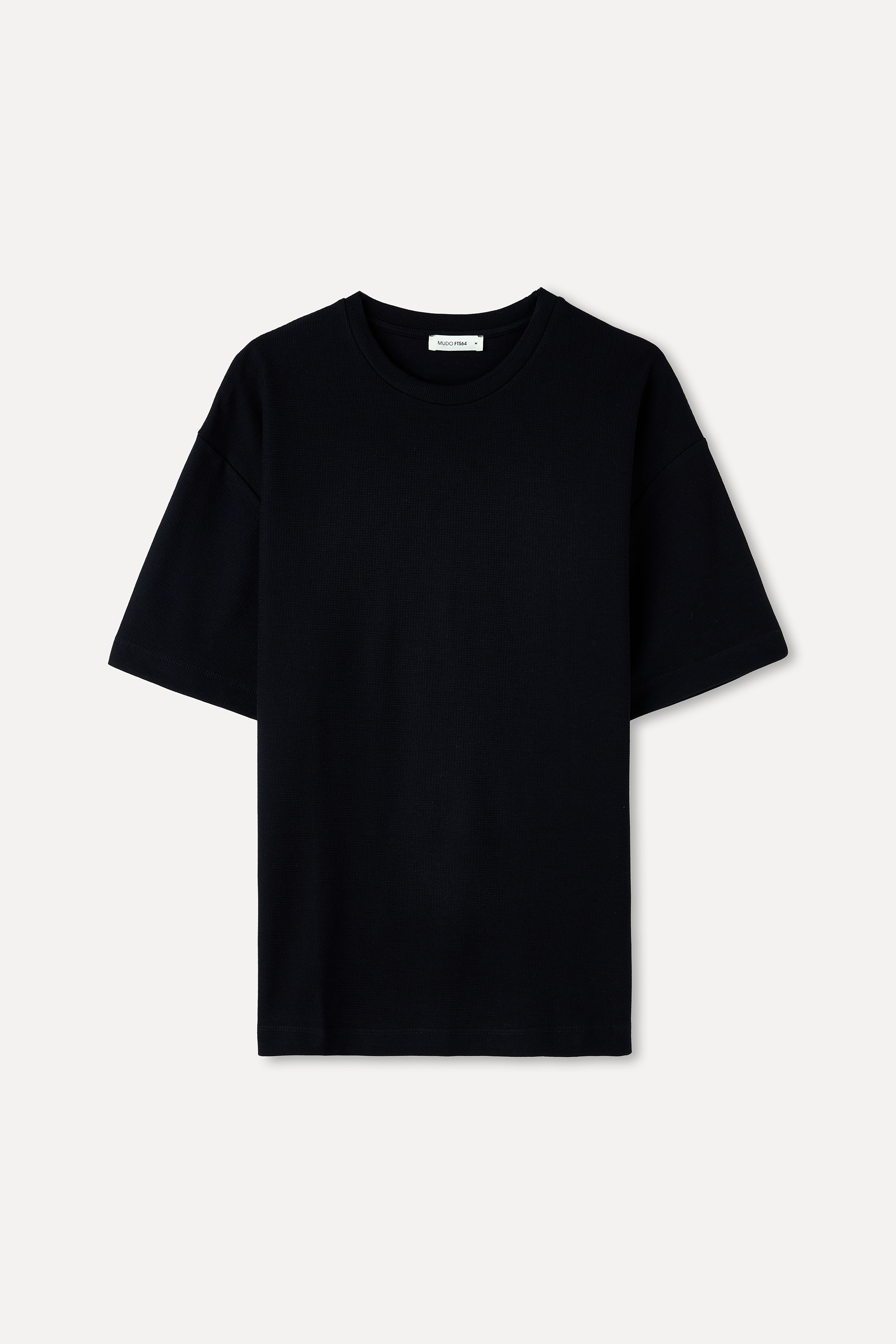 DOKULU COMFORT FIT BİSİKLET YAKA T-SHIRT