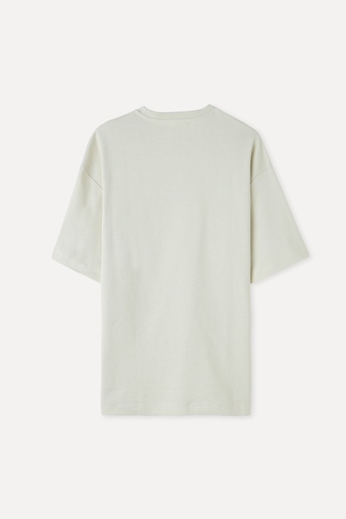  DOKULU COMFORT FIT BİSİKLET YAKA T-SHIRT