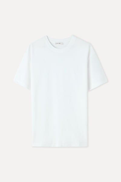 Mudo Mudo Erkek Beyaz Loose Fit Bisiklet Yaka T-Shirt