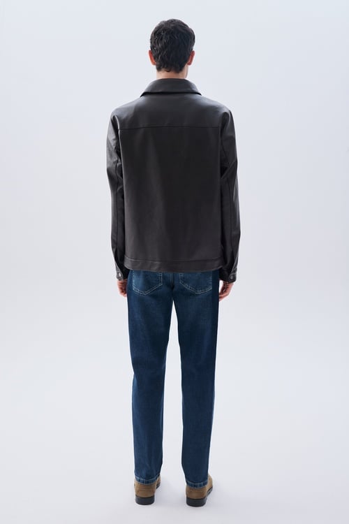 REGULAR FIT SUNİ DERİ CEKET