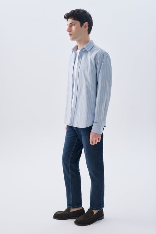 ÇİZGİLİ REGULAR FIT UZUN KOLLU GÖMLEK