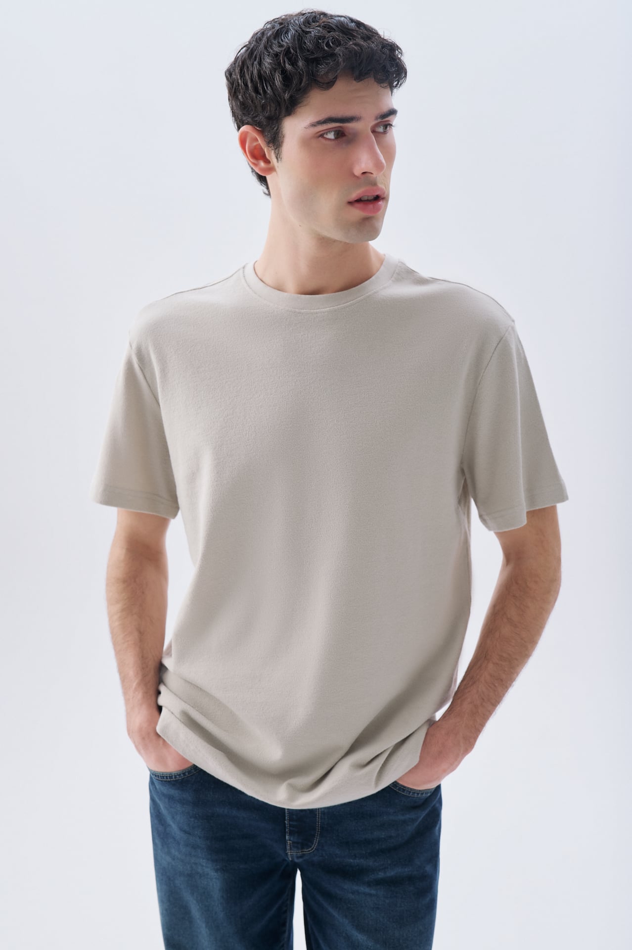 LOOSE FIT BİSİKLET YAKA T-SHIRT