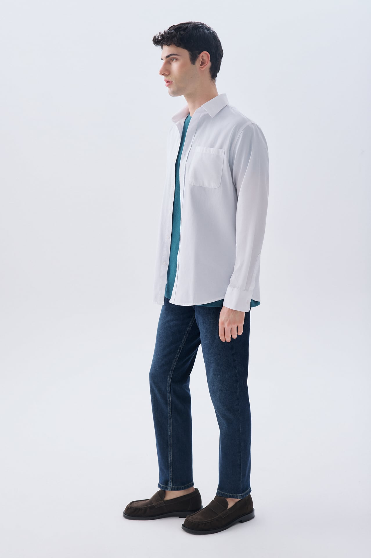 REGULAR FIT TEK CEPLİ UZUN KOLLU GÖMLEK