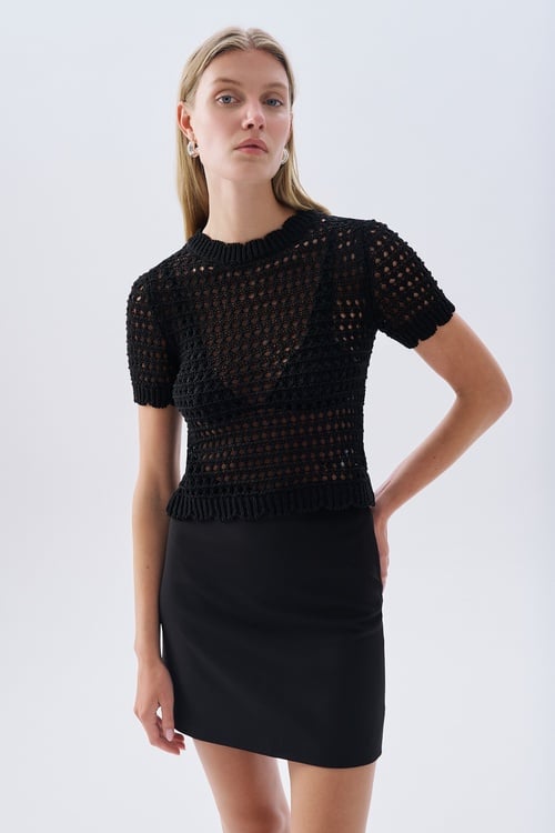 JAKARLI ÖRME KISA KOLLU KAZAK