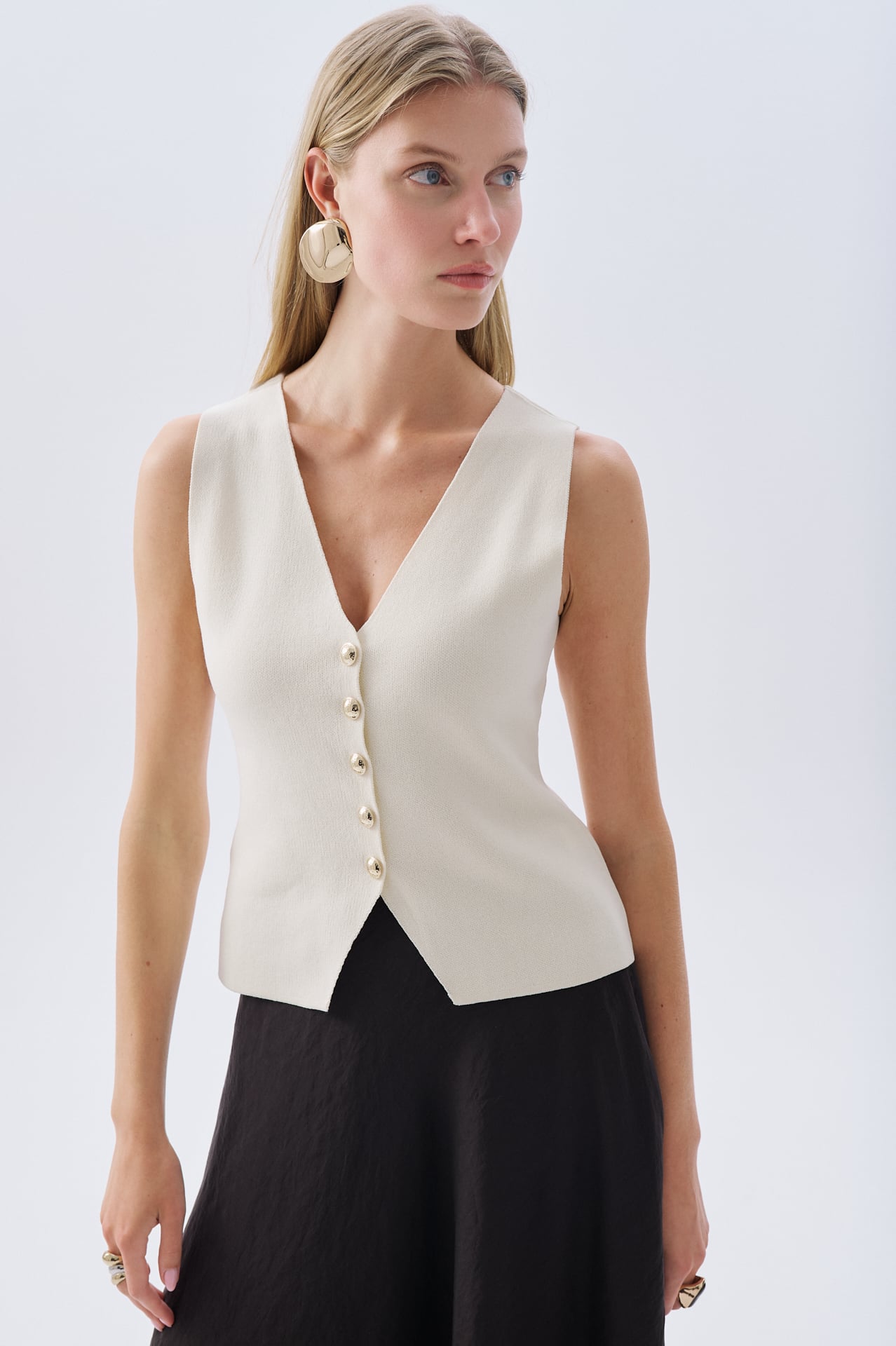 FITTED V YAKA TRİKO YELEK