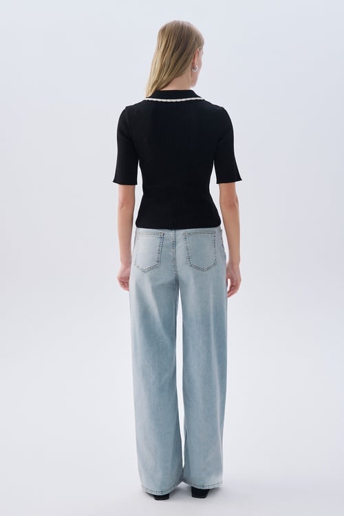 FITTED DÜĞMELİ POLO YAKA KISA KOLLU TRİKO KAZAK