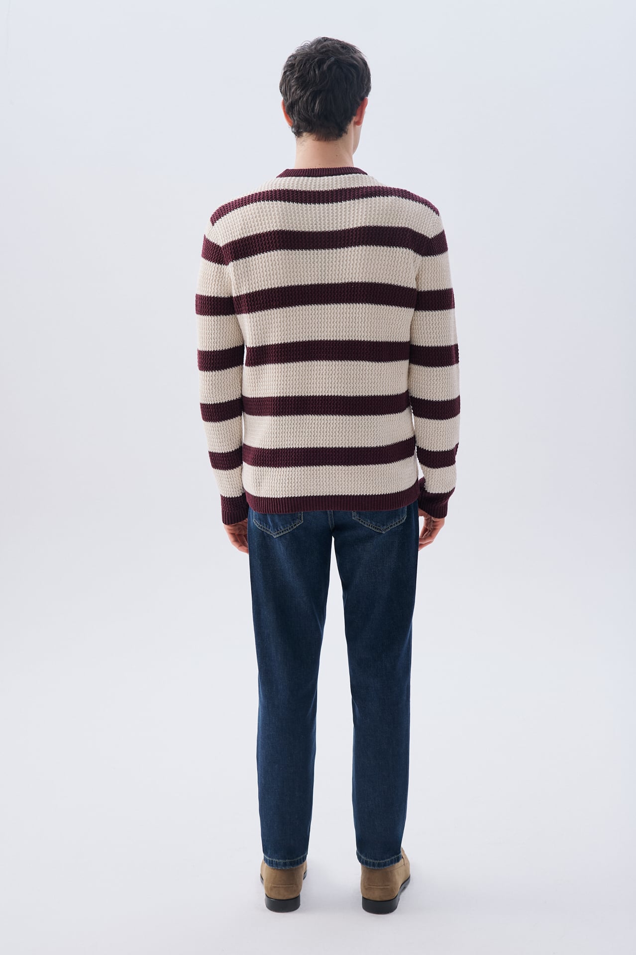 ÇİZGİLİ BİSİKLET YAKA KAZAK