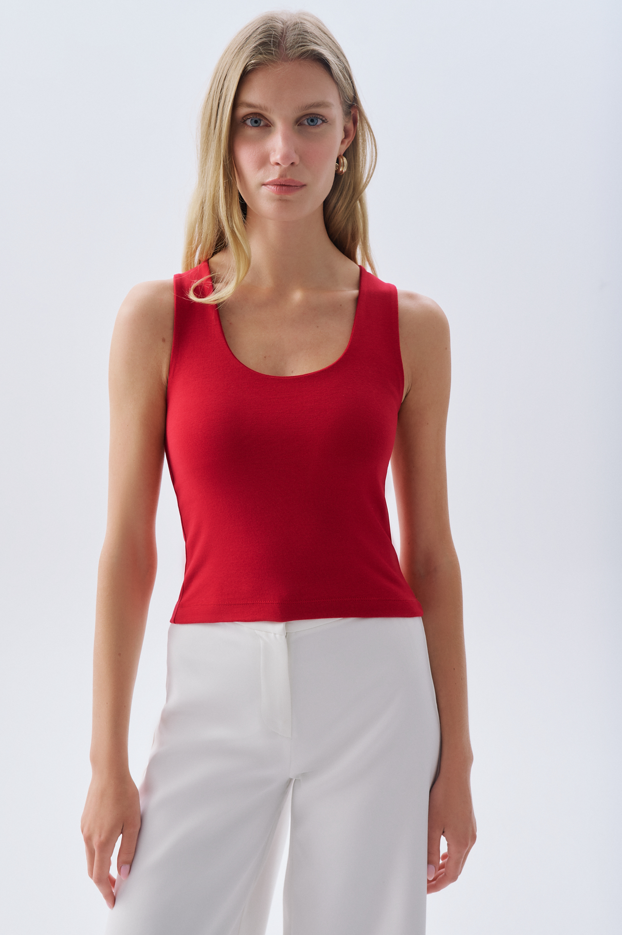 FITTED U YAKA KOLSUZ BLUZ