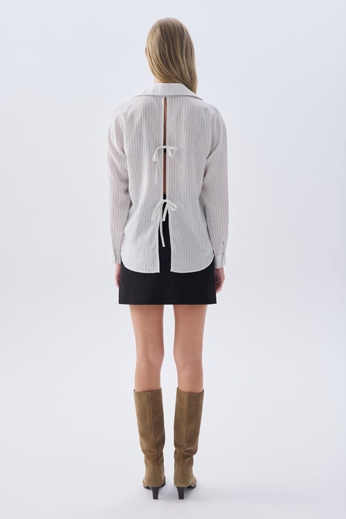 ÇİZGİLİ OVERSIZE UZUN KOLLU GÖMLEK