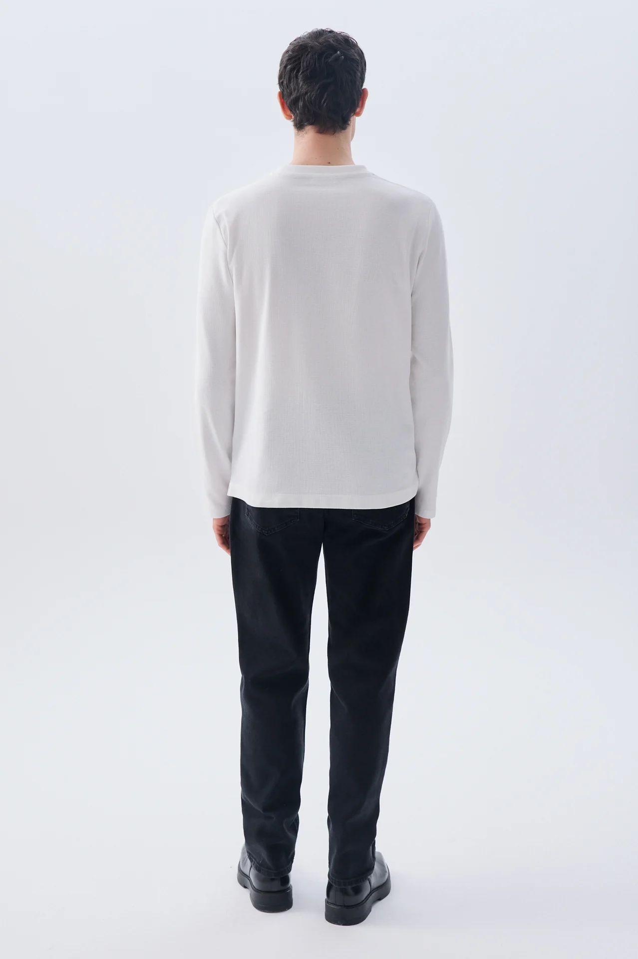 FİTİLLİ BİSİKLET YAKA UZUN KOLLU T-SHIRT