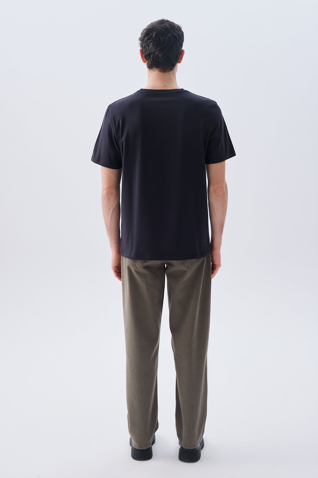 BASKILI BİSİKLET YAKA T-SHIRT