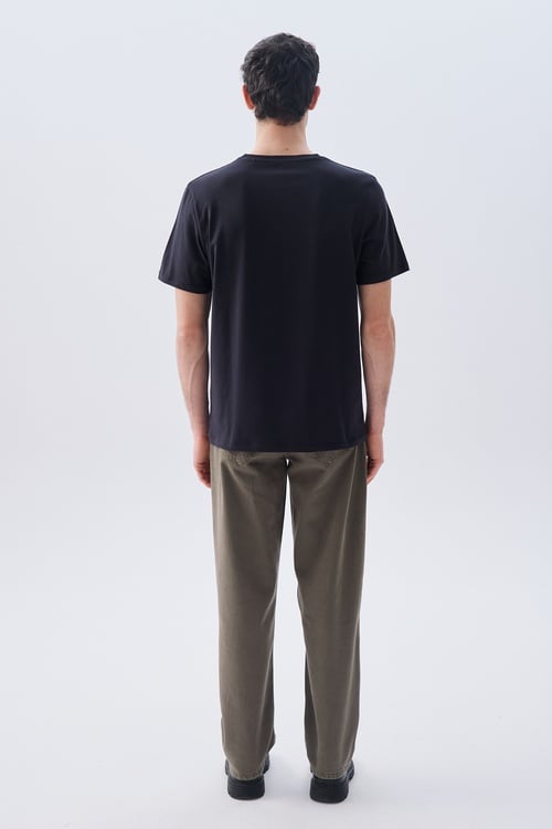 BASKILI BİSİKLET YAKA T-SHIRT