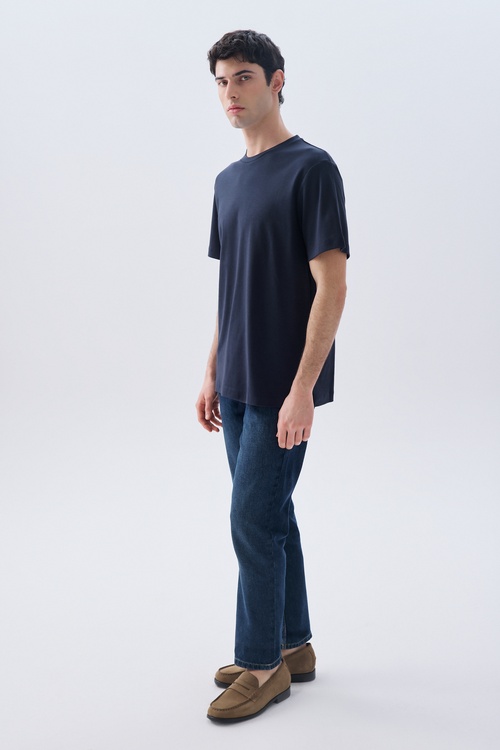 LOOSE FIT BİSİKLET YAKA T-SHIRT