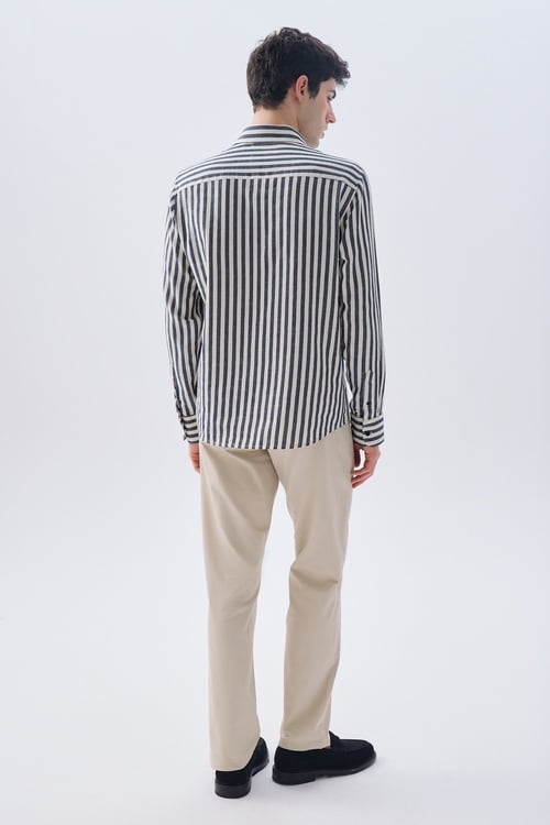 ÇİZGİLİ REGULAR FIT UZUN KOLLU GÖMLEK