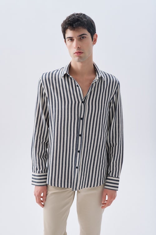 ÇİZGİLİ REGULAR FIT UZUN KOLLU GÖMLEK