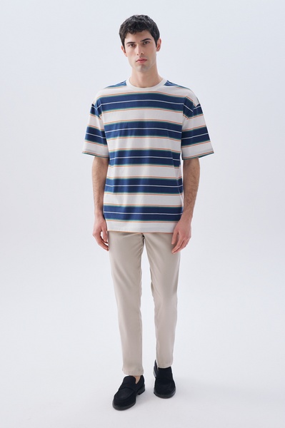 Mudo Erkek Bej Rengi Slim Straight Fit Chino Pantolon