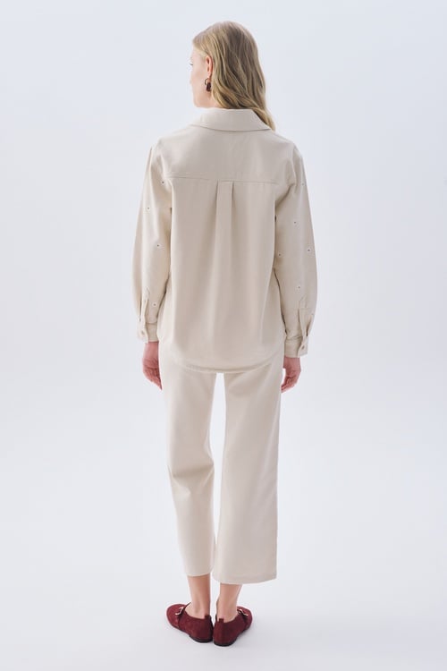 ÇİÇEK NAKIŞLI STRAIGHT FIT PANTOLON