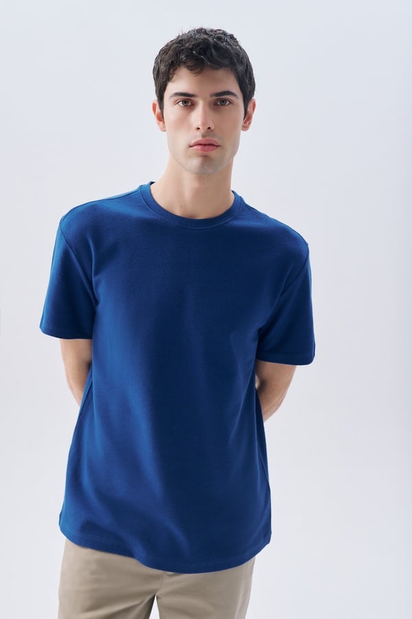 LOOSE FIT BİSİKLET YAKA T-SHIRT