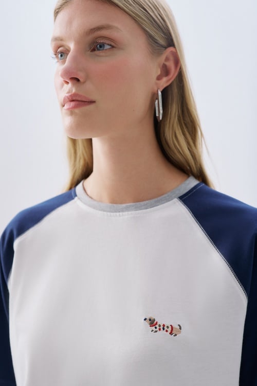 OVERSIZE NAKIŞLI BİSİKLET YAKA T-SHIRT