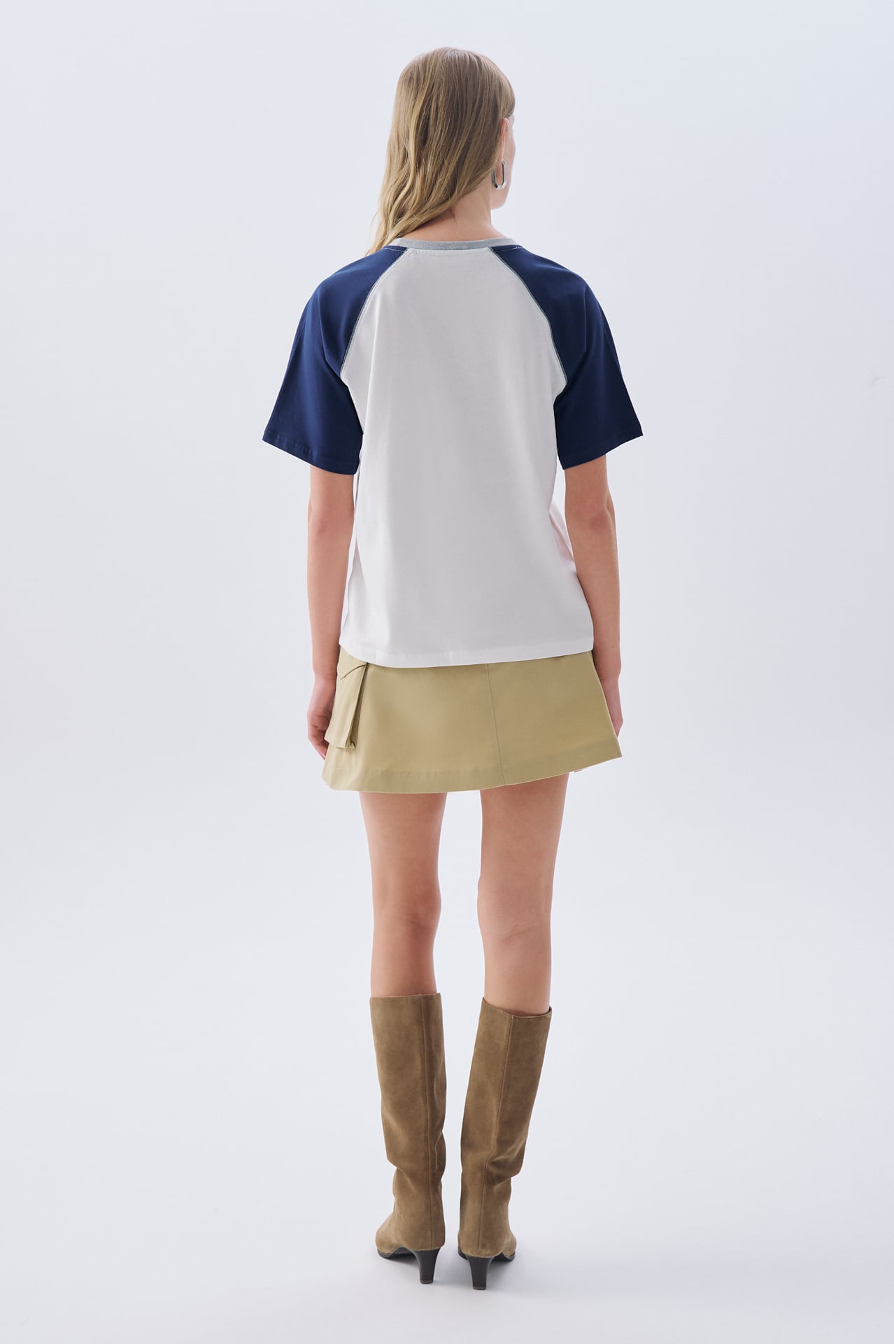 OVERSIZE NAKIŞLI BİSİKLET YAKA T-SHIRT