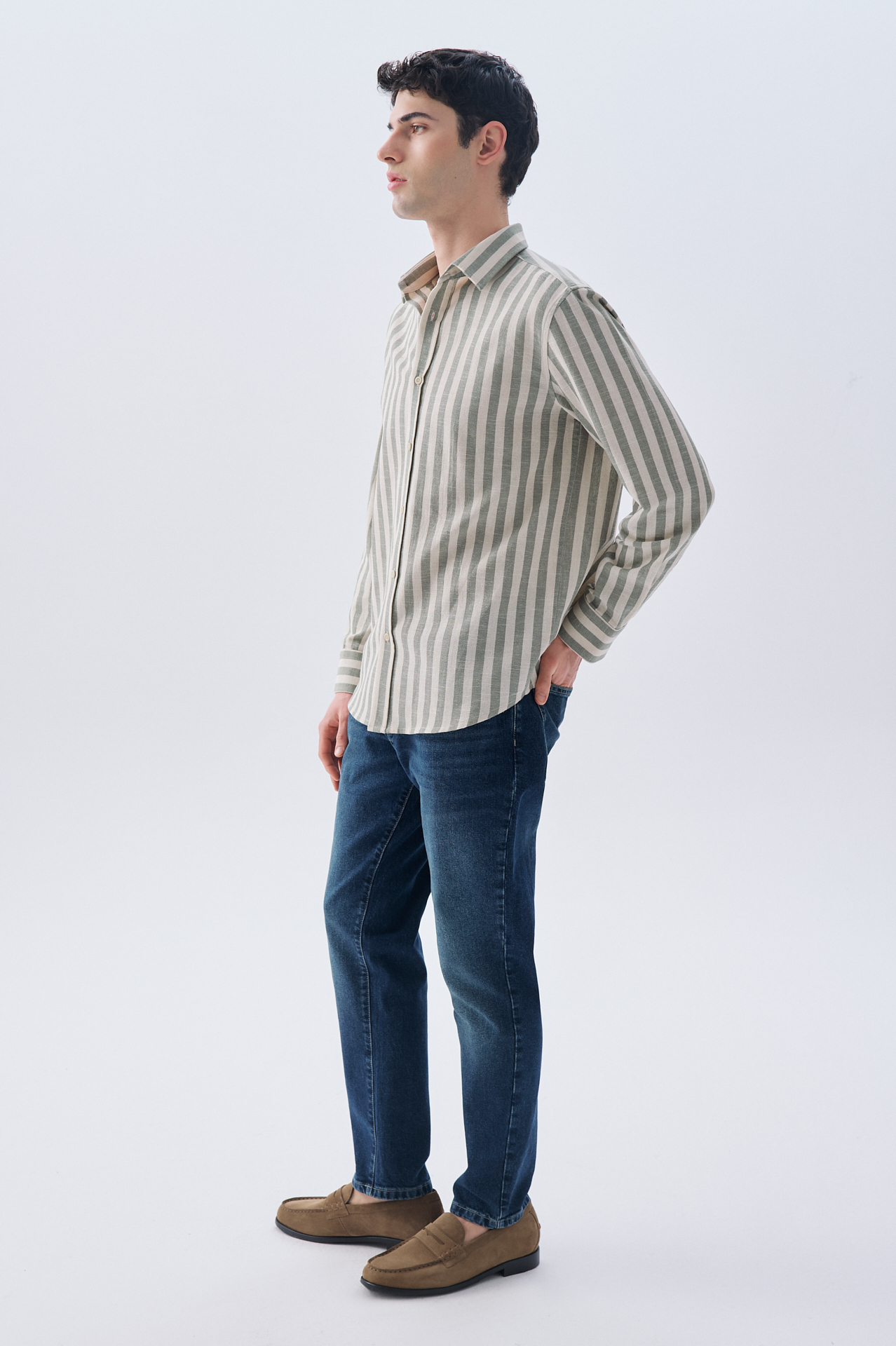 ÇİZGİLİ REGULAR FIT UZUN KOLLU GÖMLEK