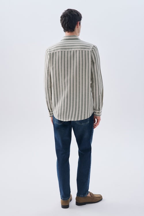 ÇİZGİLİ REGULAR FIT UZUN KOLLU GÖMLEK