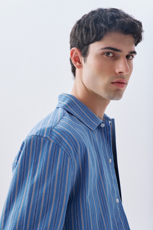 ÇİZGİLİ COMFORT FIT UZUN KOLLU GÖMLEK