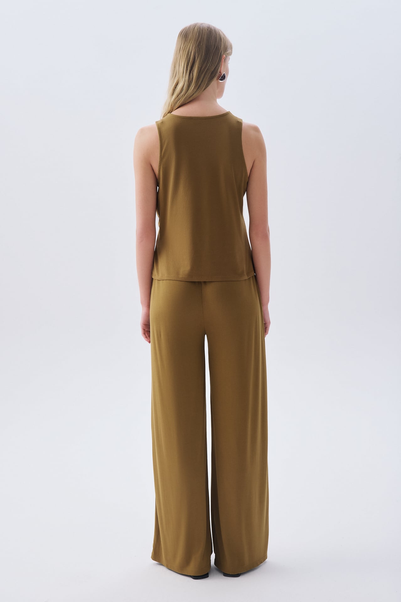 MODAL KARIŞIMLI BELİ BAĞLAMALI WIDE LEG PANTOLON