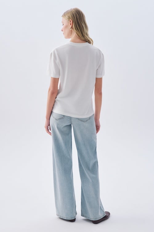 BASKILI BİSİKLET YAKA T-SHIRT