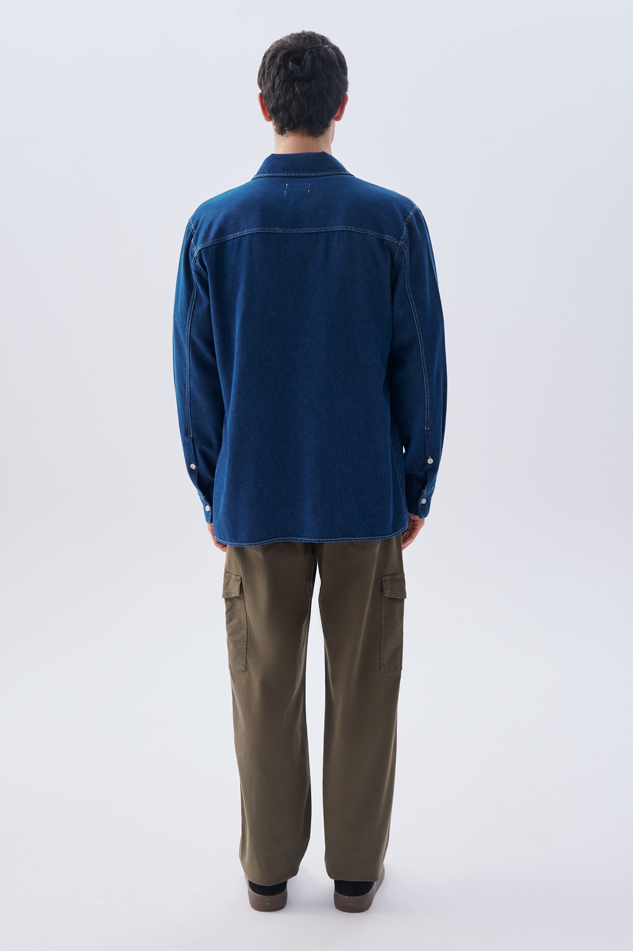 REGULAR FIT ÇİFT CEPLİ UZUN KOLLU JEAN GÖMLEK