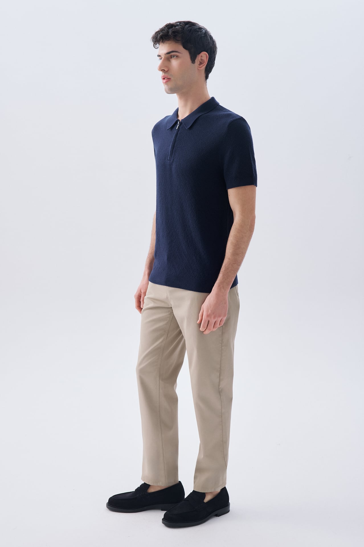 MULİNELİ FERMUARLI POLO YAKA KAZAK