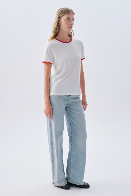 BİYELİ BİSİKLET YAKA T-SHIRT