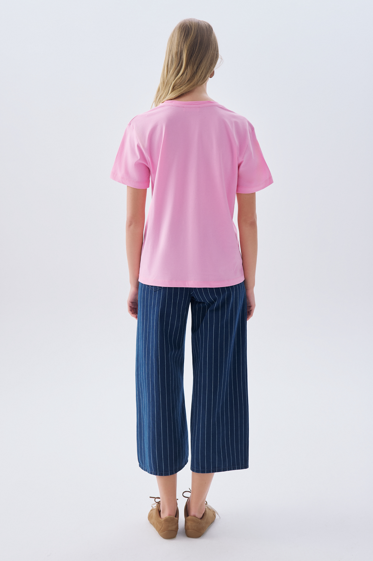 BASKILI BİSİKLET YAKA T-SHIRT